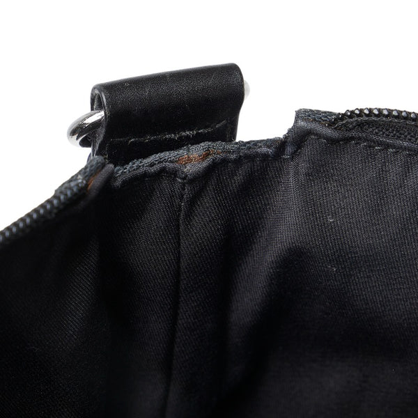 グッチ GGキャンバス 斜め掛け ショルダーバッグ 145856 ブラック キャンバス レザー レディース GUCCI 【中古】