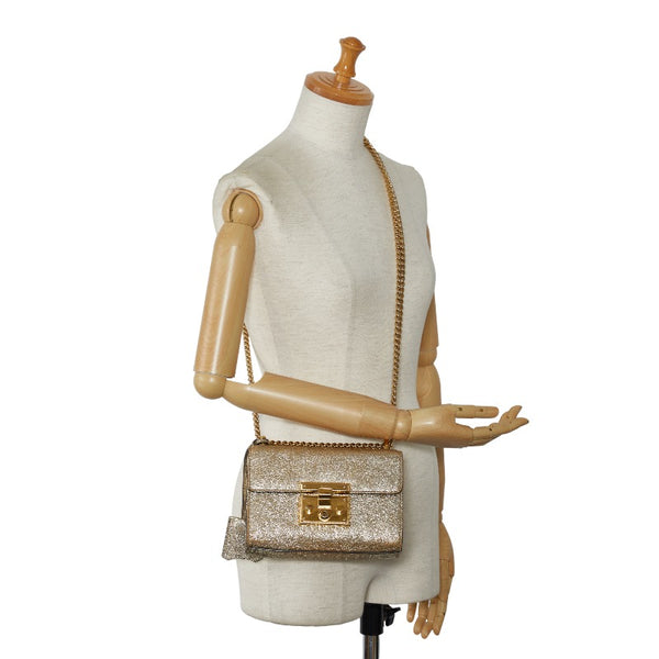 グッチ チェーン ショルダーバッグ 409487 ゴールド レザー レディース GUCCI 【中古】