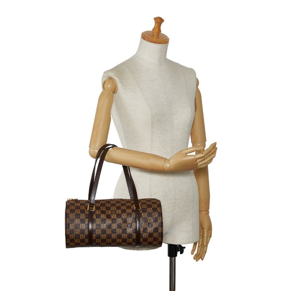 ルイ ヴィトン ダミエ パピヨン30 ハンドバッグ N51303 ブラウン PVC レザー レディース LOUIS VUITTON 【中古】