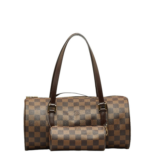 ルイ ヴィトン ダミエ パピヨン30 ハンドバッグ N51303 ブラウン PVC レザー レディース LOUIS VUITTON 【中古】
