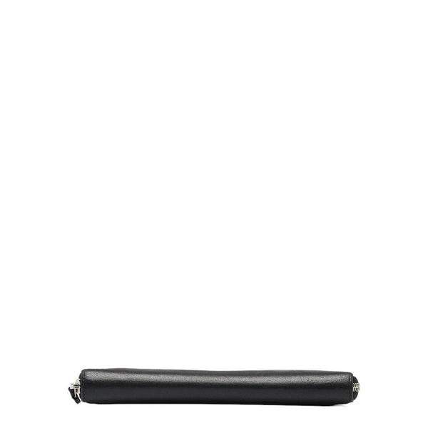 シャネル ラウンドファスナー 長財布 ブラック ラムスキン レディース CHANEL 【中古】