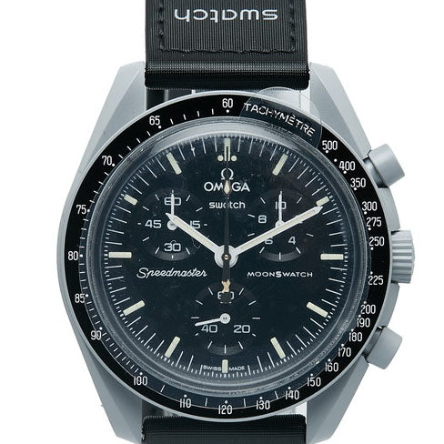 オメガ ×swatch MISSION TO MOON スウォッチ ミッション トゥ ムーン 腕時計 SO33M102-111 クオーツ ブラック文字盤 バイオセラミック メンズ OMEGA 【中古】