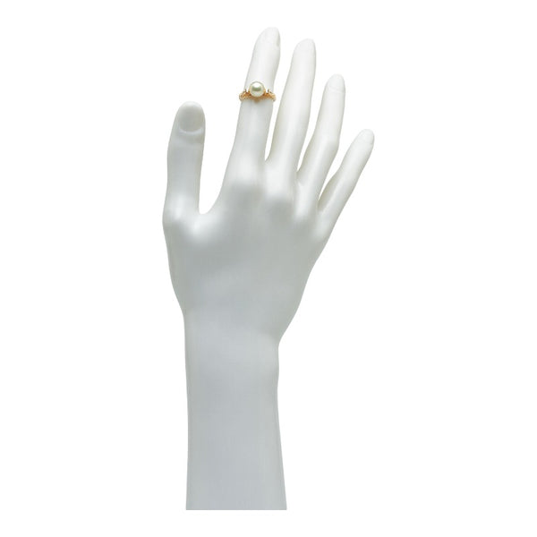 ミキモト K14YG イエローゴールド アコヤパール7.6mm リング 指輪 レディース MIKIMOTO 9.5号 【中古】