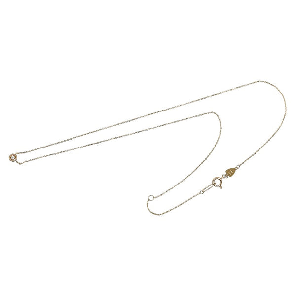 アガット K10YG イエローゴールド ダイヤ0.02ct スノーフレーク ネックレス レディース agete 【中古】