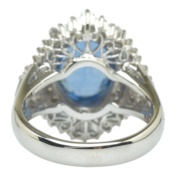 Pt900 プラチナ サファイア3.13ct ダイヤ0.76ct リング 指輪 レディース 6.5号 【中古】