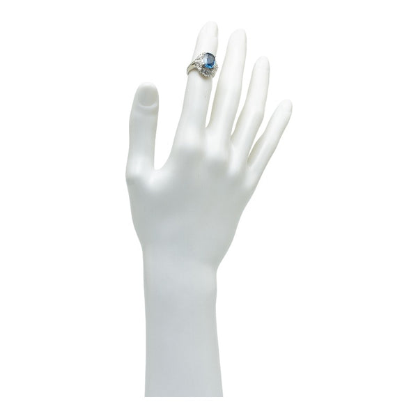 Pt900 プラチナ サファイア3.13ct ダイヤ0.76ct リング 指輪 レディース 6.5号 【中古】