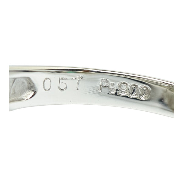 Pt900 プラチナ エメラルド0.72ct ダイヤ0.57ct リング 指輪 レディース 13号 【中古】