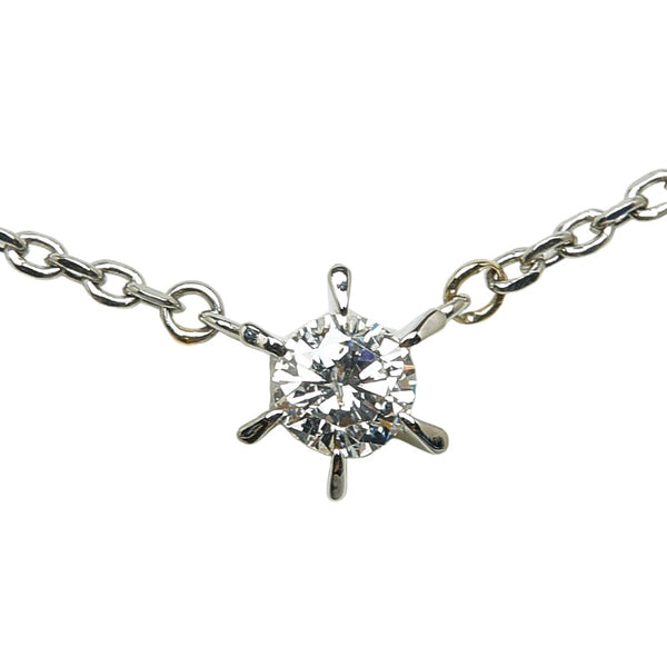 Pt850 プラチナ ダイヤ0.31ct プチネックレス レディース 【中古】