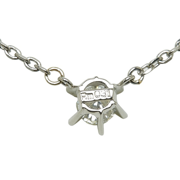 Pt850 プラチナ ダイヤ0.31ct プチネックレス レディース 【中古】