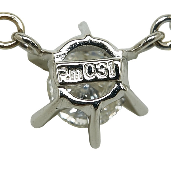 Pt850 プラチナ ダイヤ0.31ct プチネックレス レディース 【中古】