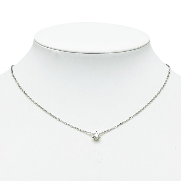 Pt850 プラチナ ダイヤ0.31ct プチネックレス レディース 【中古】