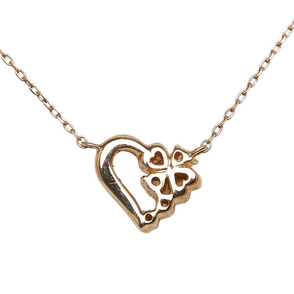 カナルヨンドシー K10PG ピンクゴールド キュービックジルコニア ハート ネックレス レディース canal4℃ 【中古】