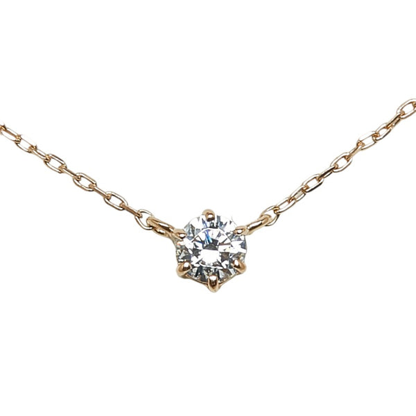 カナルヨンドシー K10PG ピンクゴールド キュービックジルコニア 一粒 ネックレス レディース canal4℃ 【中古】