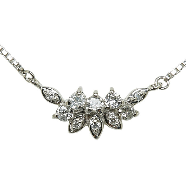 Pt850 プラチナ ダイヤ0.35ct ネックレス レディース 【中古】