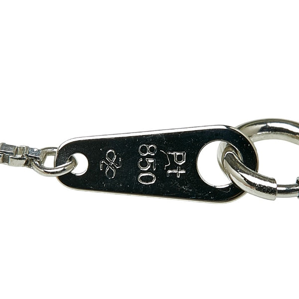 Pt850 プラチナ ダイヤ0.35ct ネックレス レディース 【中古】