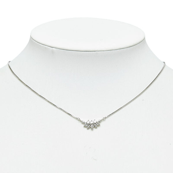 Pt850 プラチナ ダイヤ0.35ct ネックレス レディース 【中古】