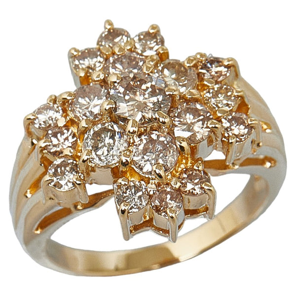 K18YG イエローゴールド ダイヤ2.00ct リング 指輪 レディース 11.5号 【中古】