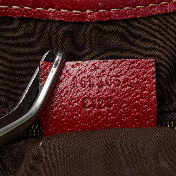 グッチ GGキャンバス プリンシー リボン ショルダーバッグ トートバッグ 163805 ベージュ レッド キャンバス レザー レディース GUCCI 【中古】