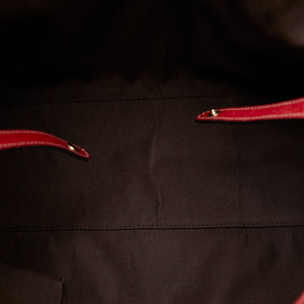 グッチ GGキャンバス プリンシー リボン ショルダーバッグ トートバッグ 163805 ベージュ レッド キャンバス レザー レディース GUCCI 【中古】