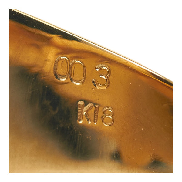 K18YG イエローゴールド ルビー0.03ct ライオン リング 指輪 レディース 14号 【中古】