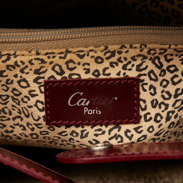 カルティエ パンテール パンサー ショルダーバッグ ボルドー ワインレッド パテントレザー レディース CARTIER 【中古】