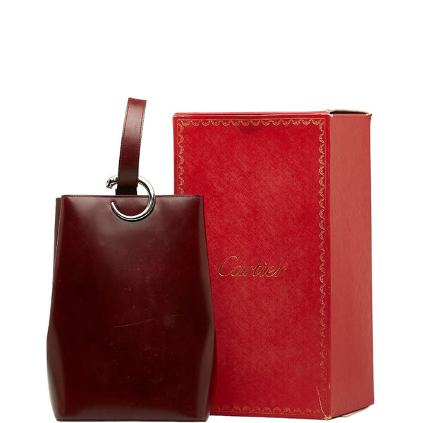 カルティエ パンテール パンサー ショルダーバッグ ボルドー ワインレッド パテントレザー レディース CARTIER 【中古】