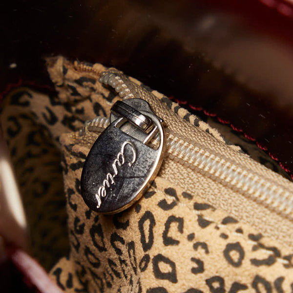 カルティエ パンテール パンサー ショルダーバッグ ボルドー ワインレッド パテントレザー レディース CARTIER 【中古】