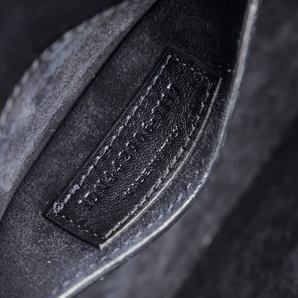 サンローラン クロコ型押し サンセット ミディアム チェーン ショルダーバッグ 442906 ブラック レザー レディース SAINT LAURENT 【中古】