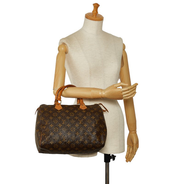 ルイ ヴィトン モノグラム スピーディ 30 ハンドバッグ M41526 ブラウン PVC レザー レディース LOUIS VUITTON 【中古】