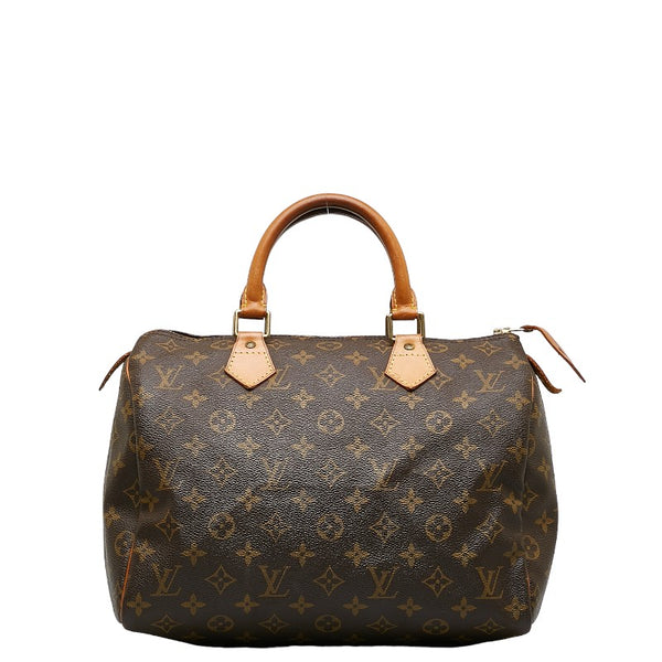 ルイ ヴィトン モノグラム スピーディ 30 ハンドバッグ M41526 ブラウン PVC レザー レディース LOUIS VUITTON 【中古】