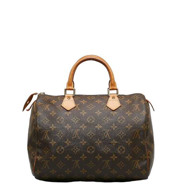 ルイ ヴィトン モノグラム スピーディ 30 ハンドバッグ M41526 ブラウン PVC レザー レディース LOUIS VUITTON 【中古】