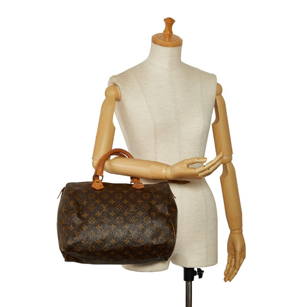 ルイ ヴィトン モノグラム スピーディ30 ハンドバッグ ボストンバッグ M41526 ブラウン PVC レザー レディース LOUIS VUITTON 【中古】