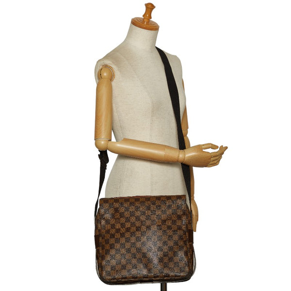 ルイ ヴィトン ダミエ ナヴィグリオ 斜め掛け ショルダーバッグ N45255 ブラウン PVC レザー レディース LOUIS VUITTON 【中古】