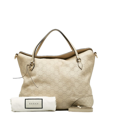 グッチ グッチシマ ハンドバッグ ショルダーバッグ 2WAY 353120 ベージュ レザー レディース GUCCI 【中古】