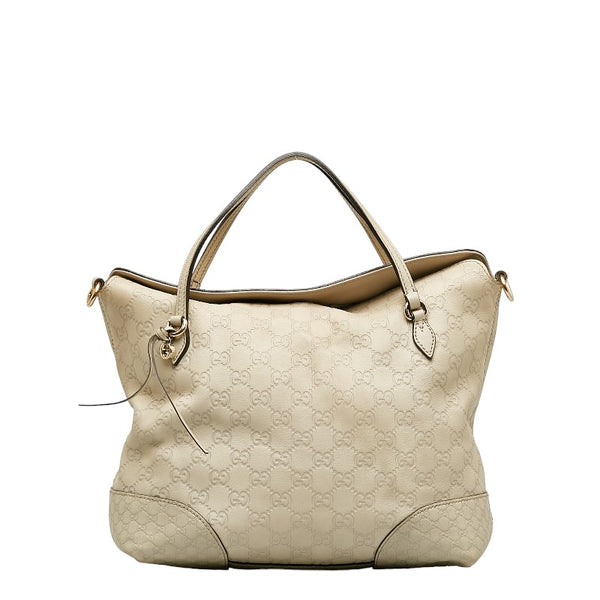 グッチ グッチシマ ハンドバッグ ショルダーバッグ 2WAY 353120 ベージュ レザー レディース GUCCI 【中古】