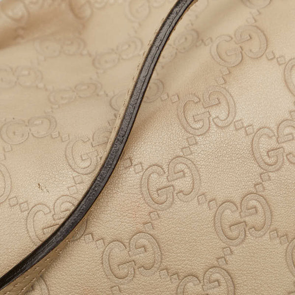 グッチ グッチシマ ハンドバッグ ショルダーバッグ 2WAY 353120 ベージュ レザー レディース GUCCI 【中古】