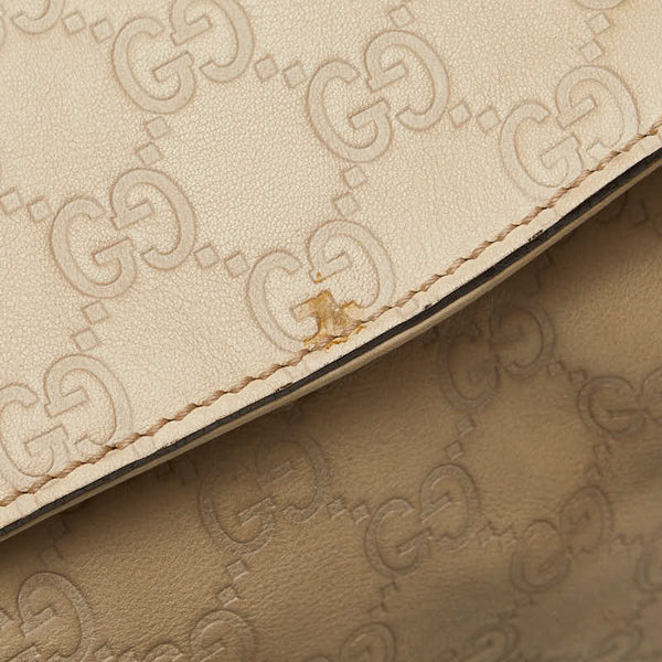 グッチ グッチシマ ハンドバッグ ショルダーバッグ 2WAY 353120 ベージュ レザー レディース GUCCI 【中古】