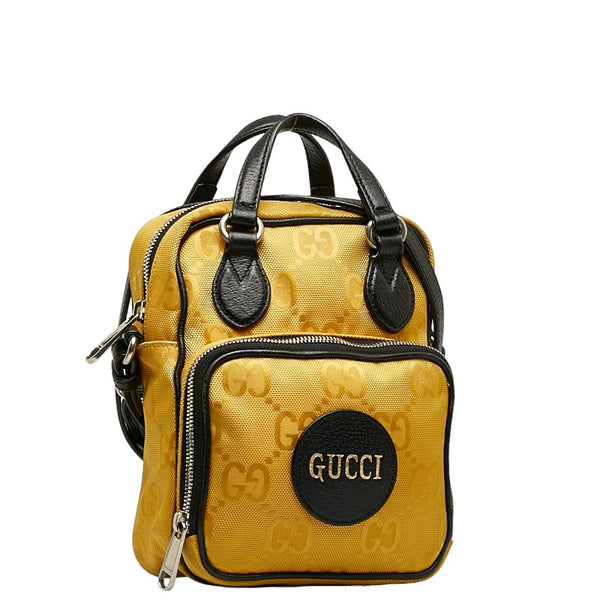 グッチ オフ ザ グリッド ハンドバッグ ショルダーバッグ 2WAY 625850 イエロー ブラック ナイロン レザー レディース GUCCI 【中古】