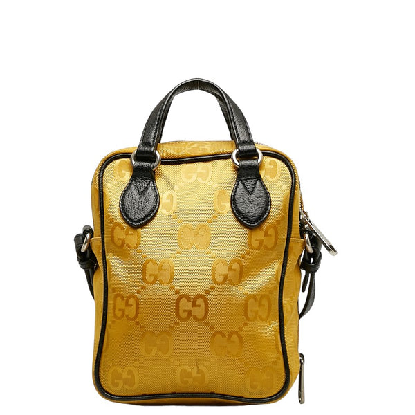 グッチ オフ ザ グリッド ハンドバッグ ショルダーバッグ 2WAY 625850 イエロー ブラック ナイロン レザー レディース GUCCI 【中古】