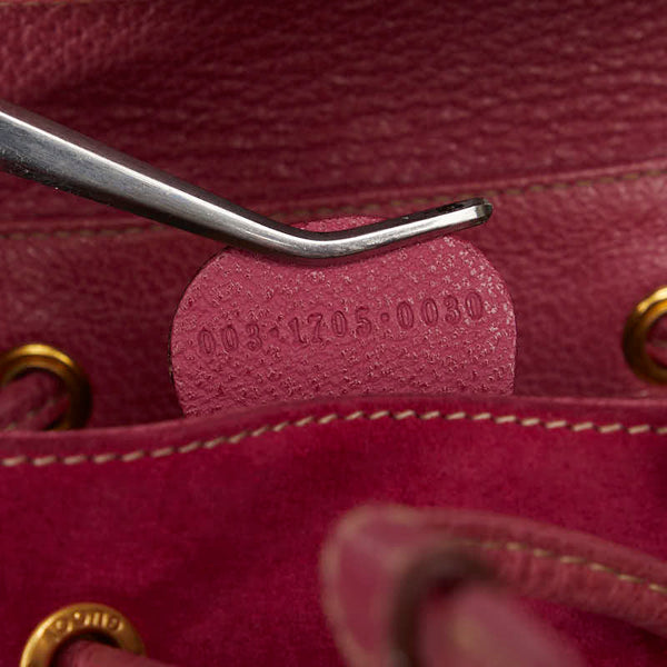 グッチ バンブー  リュック バックパック 1705 ピンク スウェード レザー レディース GUCCI 【中古】