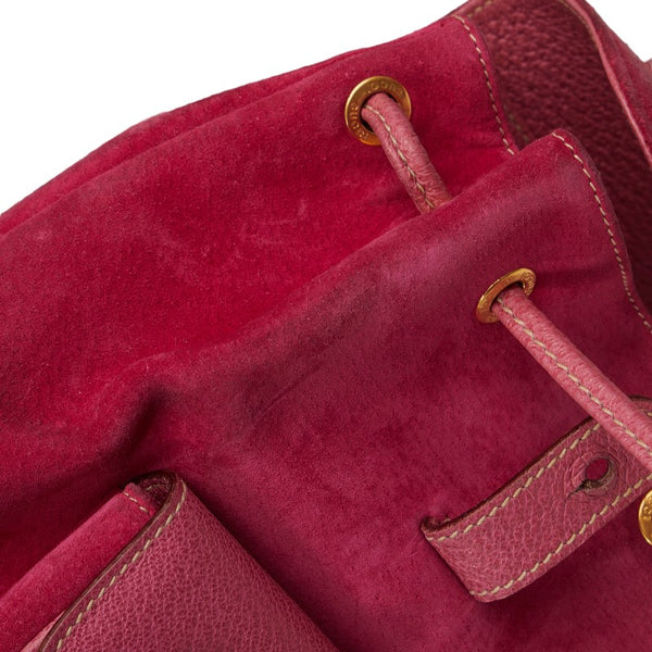 グッチ バンブー  リュック バックパック 1705 ピンク スウェード レザー レディース GUCCI 【中古】