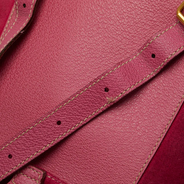 グッチ バンブー  リュック バックパック 1705 ピンク スウェード レザー レディース GUCCI 【中古】