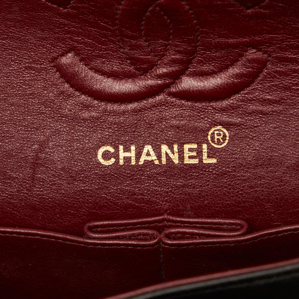 シャネル マトラッセ23 ダブルフラップ チェーン ショルダーバッグ  ブラック レザー レディース CHANEL 【中古】