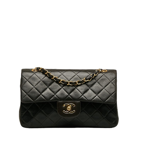 シャネル マトラッセ23 ダブルフラップ チェーン ショルダーバッグ  ブラック レザー レディース CHANEL 【中古】