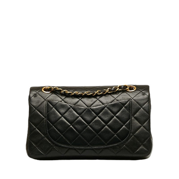 シャネル マトラッセ23 ダブルフラップ チェーン ショルダーバッグ  ブラック レザー レディース CHANEL 【中古】