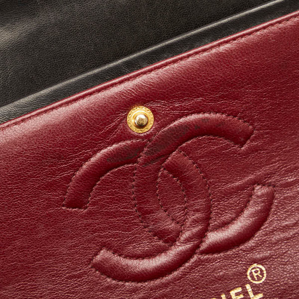 シャネル マトラッセ23 ダブルフラップ チェーン ショルダーバッグ  ブラック レザー レディース CHANEL 【中古】