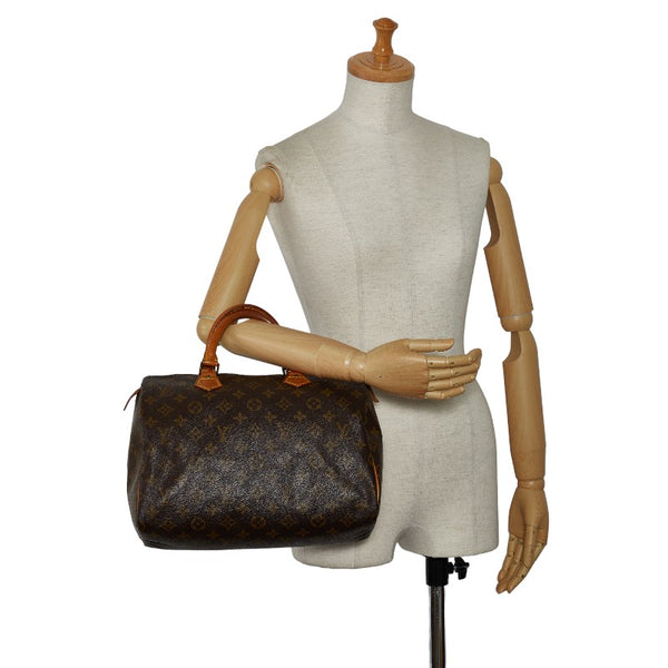 ルイ ヴィトン モノグラム スピーディ30 ハンドバッグ M41526 ブラウン PVC レザー レディース LOUIS VUITTON 【中古】