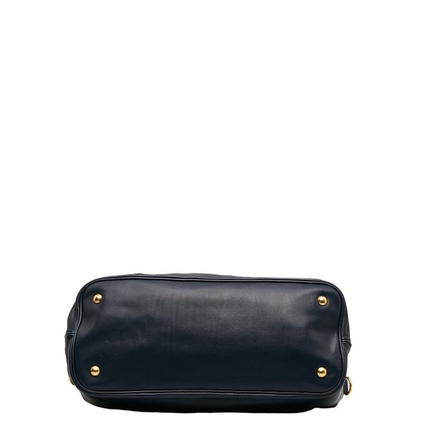 プラダ ハンドバッグ BN1902 ネイビー レザー レディース PRADA 【中古】