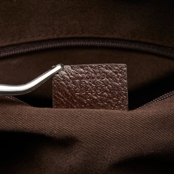 グッチ GGキャンバス ハンドバッグ ミニ ボストンバッグ 113009 ベージュ ブラウン キャンバス レザー レディース GUCCI 【中古】