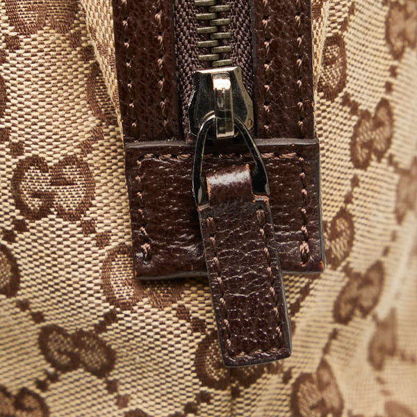 グッチ GGキャンバス ハンドバッグ ミニ ボストンバッグ 113009 ベージュ ブラウン キャンバス レザー レディース GUCCI 【中古】